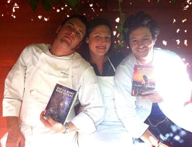 Here I am on a French reality show with 2 famous French chefs holding my French books. Is that French enough for you?